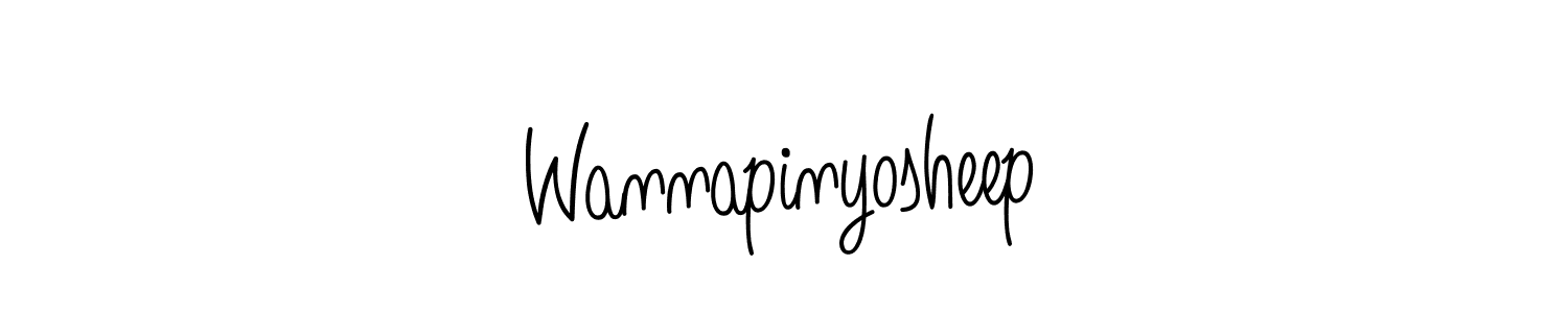 Make a beautiful signature design for name Wannapinyosheep. With this signature (Angelique-Rose-font-FFP) style, you can create a handwritten signature for free. Wannapinyosheep signature style 5 images and pictures png