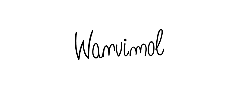 How to make Wanvimol name signature. Use Angelique-Rose-font-FFP style for creating short signs online. This is the latest handwritten sign. Wanvimol signature style 5 images and pictures png