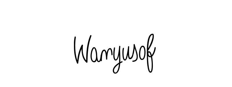 Make a beautiful signature design for name Wanyusof. With this signature (Angelique-Rose-font-FFP) style, you can create a handwritten signature for free. Wanyusof signature style 5 images and pictures png