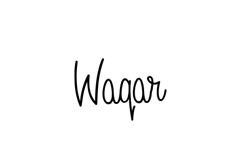 You should practise on your own different ways (Angelique-Rose-font-FFP) to write your name (Waqar) in signature. don't let someone else do it for you. Waqar signature style 5 images and pictures png