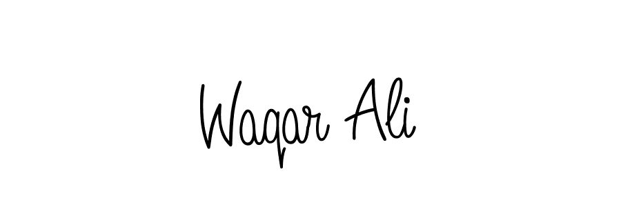 Use a signature maker to create a handwritten signature online. With this signature software, you can design (Angelique-Rose-font-FFP) your own signature for name Waqar Ali. Waqar Ali signature style 5 images and pictures png