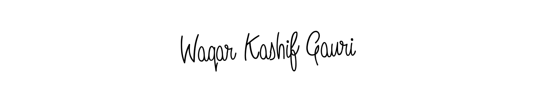How to make Waqar Kashif Gauri name signature. Use Angelique-Rose-font-FFP style for creating short signs online. This is the latest handwritten sign. Waqar Kashif Gauri signature style 5 images and pictures png