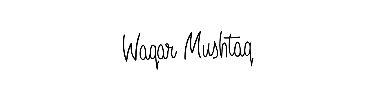 How to make Waqar Mushtaq name signature. Use Angelique-Rose-font-FFP style for creating short signs online. This is the latest handwritten sign. Waqar Mushtaq signature style 5 images and pictures png