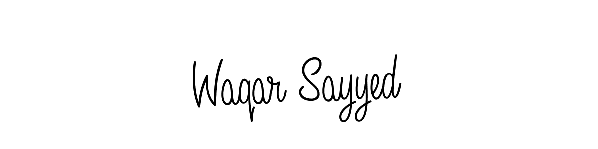 You should practise on your own different ways (Angelique-Rose-font-FFP) to write your name (Waqar Sayyed) in signature. don't let someone else do it for you. Waqar Sayyed signature style 5 images and pictures png