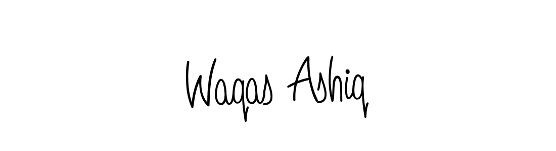 How to make Waqas Ashiq name signature. Use Angelique-Rose-font-FFP style for creating short signs online. This is the latest handwritten sign. Waqas Ashiq signature style 5 images and pictures png