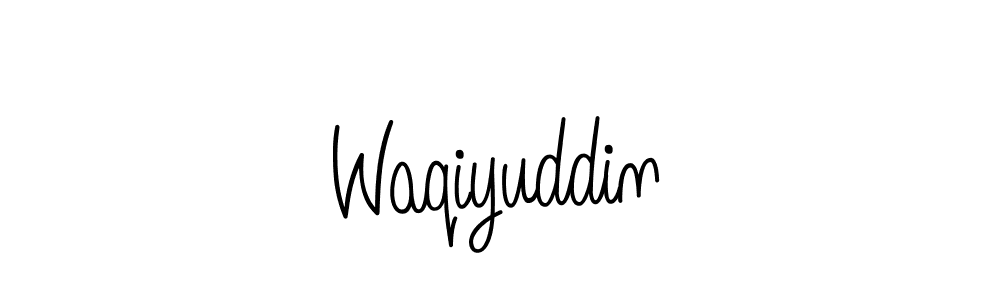 Use a signature maker to create a handwritten signature online. With this signature software, you can design (Angelique-Rose-font-FFP) your own signature for name Waqiyuddin. Waqiyuddin signature style 5 images and pictures png