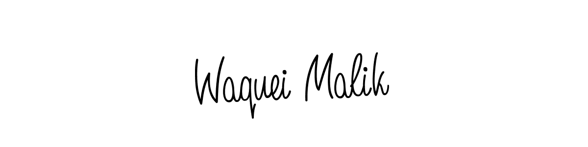 Use a signature maker to create a handwritten signature online. With this signature software, you can design (Angelique-Rose-font-FFP) your own signature for name Waquei Malik. Waquei Malik signature style 5 images and pictures png