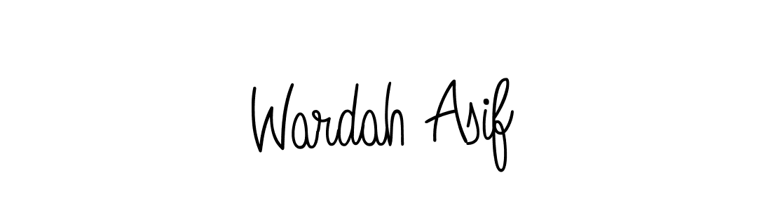 Make a beautiful signature design for name Wardah Asif. With this signature (Angelique-Rose-font-FFP) style, you can create a handwritten signature for free. Wardah Asif signature style 5 images and pictures png