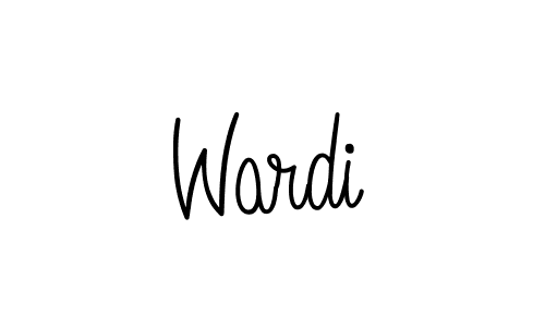 Use a signature maker to create a handwritten signature online. With this signature software, you can design (Angelique-Rose-font-FFP) your own signature for name Wardi. Wardi signature style 5 images and pictures png