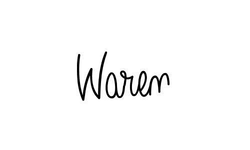 Create a beautiful signature design for name Waren. With this signature (Angelique-Rose-font-FFP) fonts, you can make a handwritten signature for free. Waren signature style 5 images and pictures png
