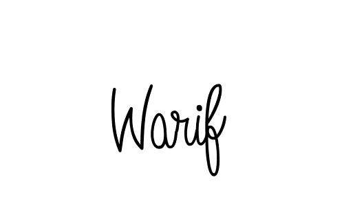 Make a beautiful signature design for name Warif. With this signature (Angelique-Rose-font-FFP) style, you can create a handwritten signature for free. Warif signature style 5 images and pictures png