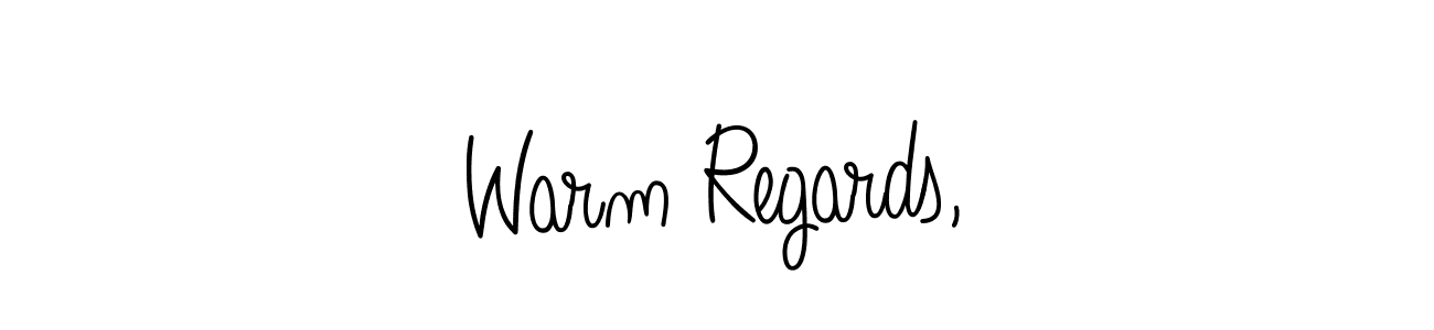 Angelique-Rose-font-FFP is a professional signature style that is perfect for those who want to add a touch of class to their signature. It is also a great choice for those who want to make their signature more unique. Get Warm Regards, name to fancy signature for free. Warm Regards, signature style 5 images and pictures png