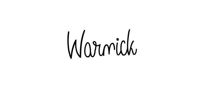Warnick stylish signature style. Best Handwritten Sign (Angelique-Rose-font-FFP) for my name. Handwritten Signature Collection Ideas for my name Warnick. Warnick signature style 5 images and pictures png