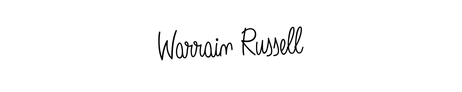 Create a beautiful signature design for name Warrain Russell. With this signature (Angelique-Rose-font-FFP) fonts, you can make a handwritten signature for free. Warrain Russell signature style 5 images and pictures png