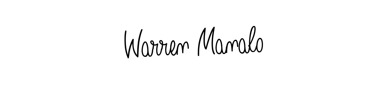 Use a signature maker to create a handwritten signature online. With this signature software, you can design (Angelique-Rose-font-FFP) your own signature for name Warren Manalo. Warren Manalo signature style 5 images and pictures png