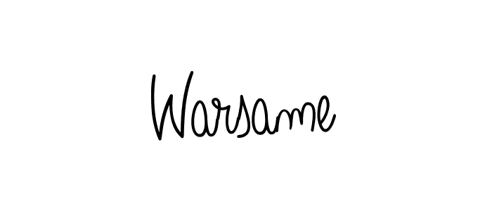 Create a beautiful signature design for name Warsame. With this signature (Angelique-Rose-font-FFP) fonts, you can make a handwritten signature for free. Warsame signature style 5 images and pictures png