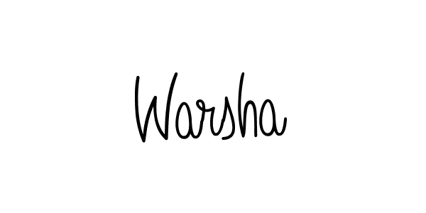 Make a beautiful signature design for name Warsha. With this signature (Angelique-Rose-font-FFP) style, you can create a handwritten signature for free. Warsha signature style 5 images and pictures png