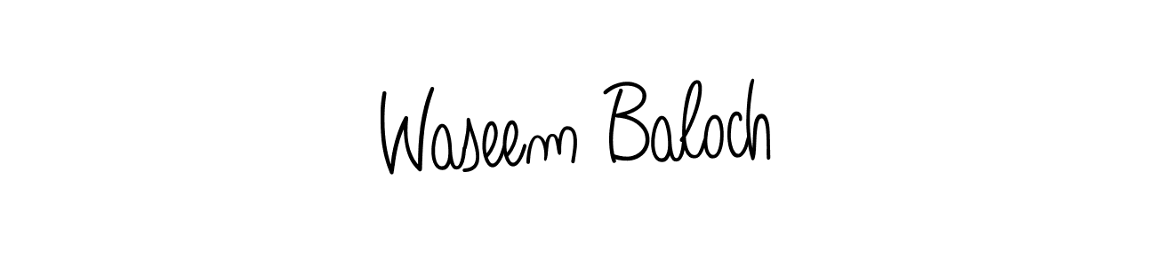 Design your own signature with our free online signature maker. With this signature software, you can create a handwritten (Angelique-Rose-font-FFP) signature for name Waseem Baloch. Waseem Baloch signature style 5 images and pictures png