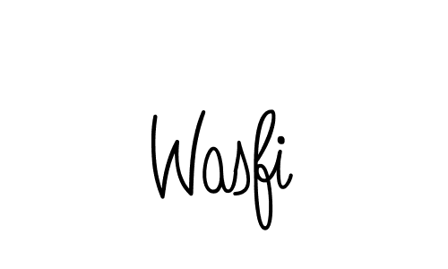 Make a beautiful signature design for name Wasfi. With this signature (Angelique-Rose-font-FFP) style, you can create a handwritten signature for free. Wasfi signature style 5 images and pictures png