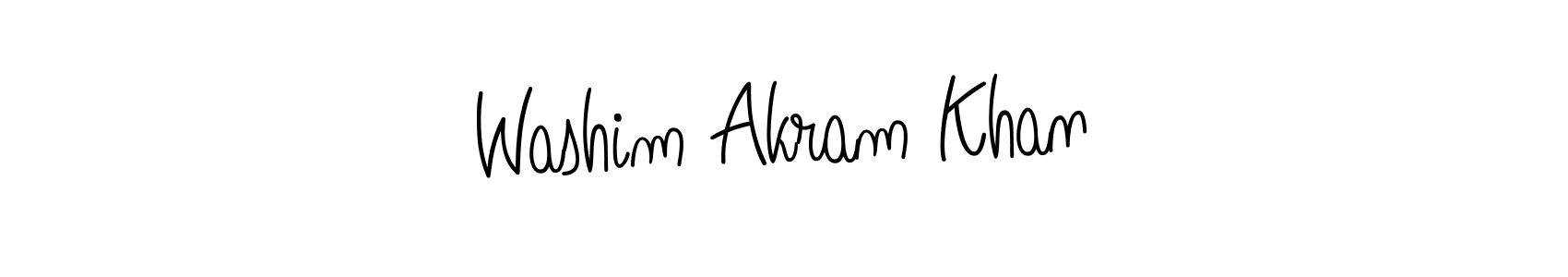 The best way (Angelique-Rose-font-FFP) to make a short signature is to pick only two or three words in your name. The name Washim Akram Khan include a total of six letters. For converting this name. Washim Akram Khan signature style 5 images and pictures png
