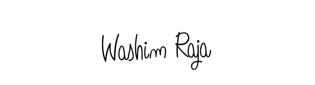 How to make Washim Raja name signature. Use Angelique-Rose-font-FFP style for creating short signs online. This is the latest handwritten sign. Washim Raja signature style 5 images and pictures png