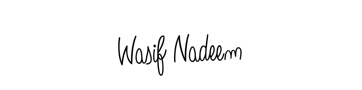 How to make Wasif Nadeem name signature. Use Angelique-Rose-font-FFP style for creating short signs online. This is the latest handwritten sign. Wasif Nadeem signature style 5 images and pictures png