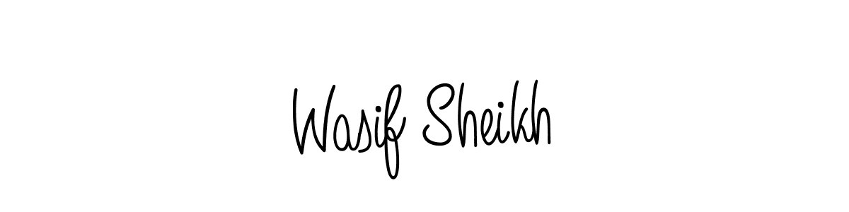 You should practise on your own different ways (Angelique-Rose-font-FFP) to write your name (Wasif Sheikh) in signature. don't let someone else do it for you. Wasif Sheikh signature style 5 images and pictures png