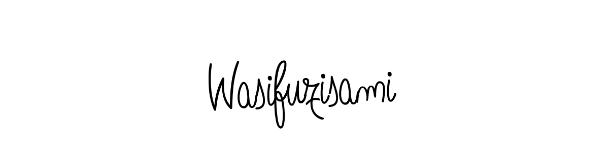 Make a beautiful signature design for name Wasifuzisami. With this signature (Angelique-Rose-font-FFP) style, you can create a handwritten signature for free. Wasifuzisami signature style 5 images and pictures png