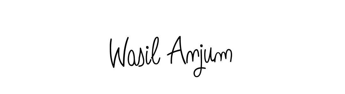 Make a beautiful signature design for name Wasil Anjum. With this signature (Angelique-Rose-font-FFP) style, you can create a handwritten signature for free. Wasil Anjum signature style 5 images and pictures png