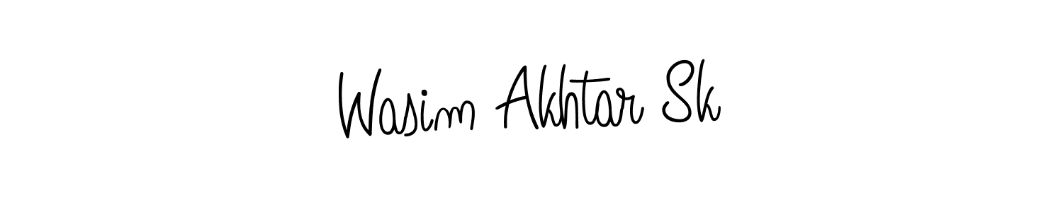 Design your own signature with our free online signature maker. With this signature software, you can create a handwritten (Angelique-Rose-font-FFP) signature for name Wasim Akhtar Sk. Wasim Akhtar Sk signature style 5 images and pictures png