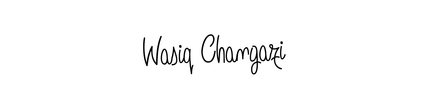 Use a signature maker to create a handwritten signature online. With this signature software, you can design (Angelique-Rose-font-FFP) your own signature for name Wasiq Changazi. Wasiq Changazi signature style 5 images and pictures png