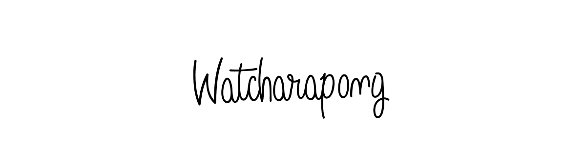 Make a beautiful signature design for name Watcharapong. With this signature (Angelique-Rose-font-FFP) style, you can create a handwritten signature for free. Watcharapong signature style 5 images and pictures png
