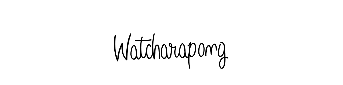 Make a beautiful signature design for name Watcharapong. With this signature (Angelique-Rose-font-FFP) style, you can create a handwritten signature for free. Watcharapong signature style 5 images and pictures png