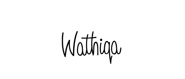 Make a beautiful signature design for name Wathiqa. With this signature (Angelique-Rose-font-FFP) style, you can create a handwritten signature for free. Wathiqa signature style 5 images and pictures png