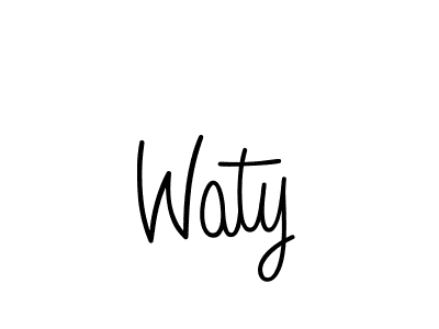 How to make Waty name signature. Use Angelique-Rose-font-FFP style for creating short signs online. This is the latest handwritten sign. Waty signature style 5 images and pictures png
