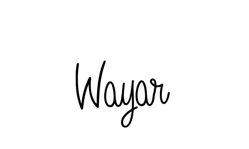 Make a beautiful signature design for name Wayar. With this signature (Angelique-Rose-font-FFP) style, you can create a handwritten signature for free. Wayar signature style 5 images and pictures png