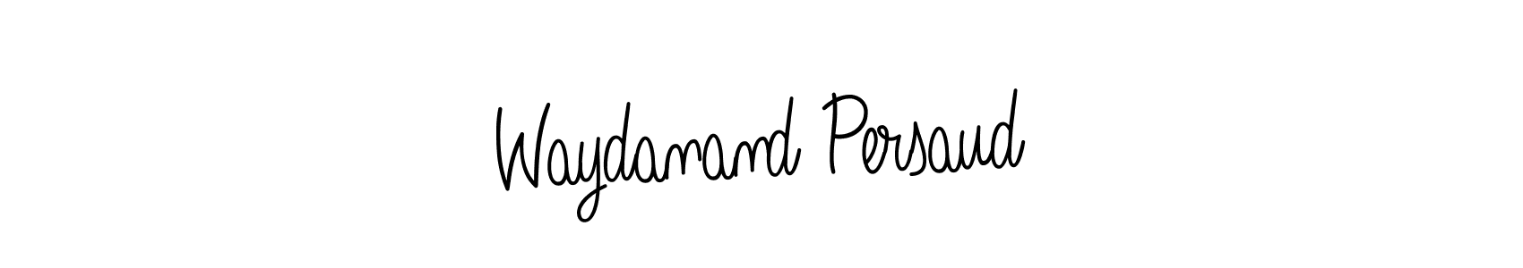 The best way (Angelique-Rose-font-FFP) to make a short signature is to pick only two or three words in your name. The name Waydanand Persaud include a total of six letters. For converting this name. Waydanand Persaud signature style 5 images and pictures png