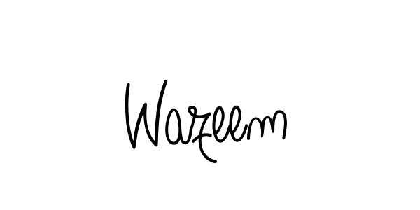 Use a signature maker to create a handwritten signature online. With this signature software, you can design (Angelique-Rose-font-FFP) your own signature for name Wazeem. Wazeem signature style 5 images and pictures png