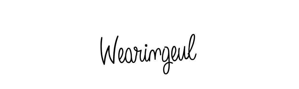 The best way (Angelique-Rose-font-FFP) to make a short signature is to pick only two or three words in your name. The name Wearingeul include a total of six letters. For converting this name. Wearingeul signature style 5 images and pictures png