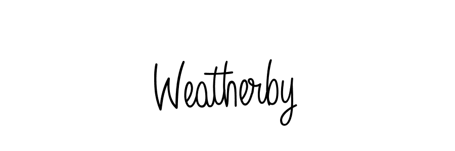 Weatherby stylish signature style. Best Handwritten Sign (Angelique-Rose-font-FFP) for my name. Handwritten Signature Collection Ideas for my name Weatherby. Weatherby signature style 5 images and pictures png