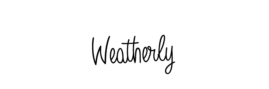 How to make Weatherly name signature. Use Angelique-Rose-font-FFP style for creating short signs online. This is the latest handwritten sign. Weatherly signature style 5 images and pictures png