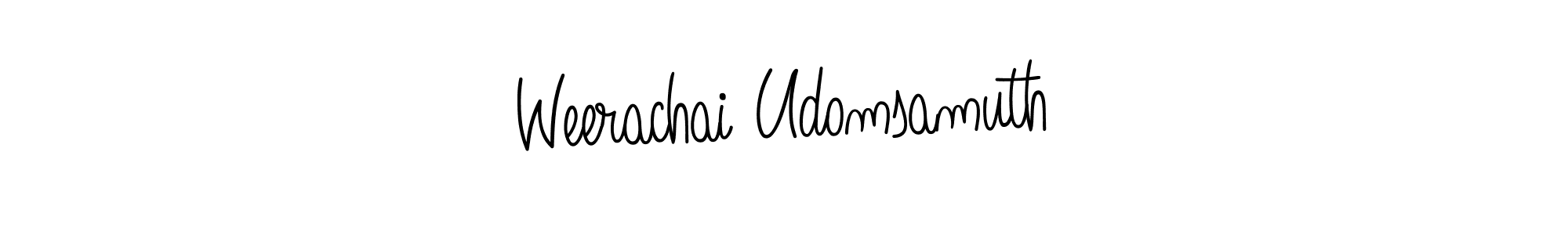 Weerachai Udomsamuth stylish signature style. Best Handwritten Sign (Angelique-Rose-font-FFP) for my name. Handwritten Signature Collection Ideas for my name Weerachai Udomsamuth. Weerachai Udomsamuth signature style 5 images and pictures png