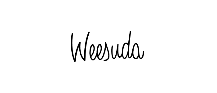 The best way (Angelique-Rose-font-FFP) to make a short signature is to pick only two or three words in your name. The name Weesuda include a total of six letters. For converting this name. Weesuda signature style 5 images and pictures png