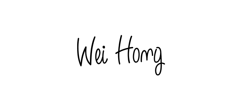 Use a signature maker to create a handwritten signature online. With this signature software, you can design (Angelique-Rose-font-FFP) your own signature for name Wei Hong. Wei Hong signature style 5 images and pictures png