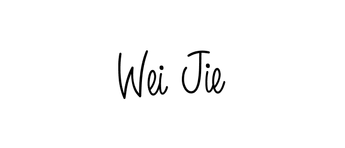 How to Draw Wei Jie signature style? Angelique-Rose-font-FFP is a latest design signature styles for name Wei Jie. Wei Jie signature style 5 images and pictures png
