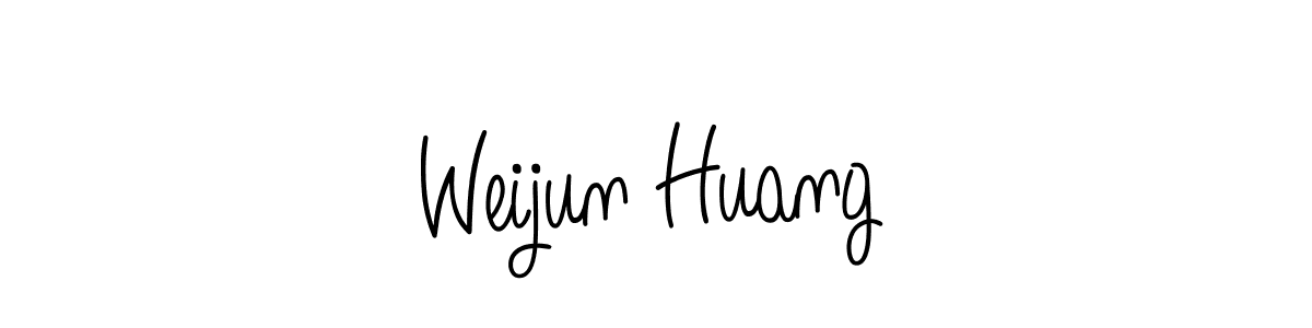 The best way (Angelique-Rose-font-FFP) to make a short signature is to pick only two or three words in your name. The name Weijun Huang include a total of six letters. For converting this name. Weijun Huang signature style 5 images and pictures png