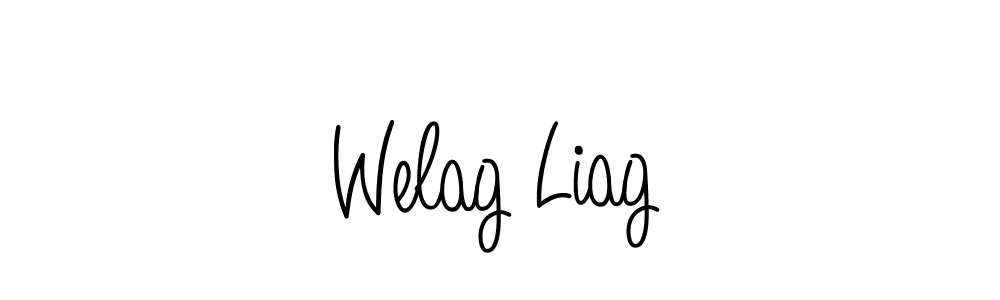 How to make Welag Liag name signature. Use Angelique-Rose-font-FFP style for creating short signs online. This is the latest handwritten sign. Welag Liag signature style 5 images and pictures png