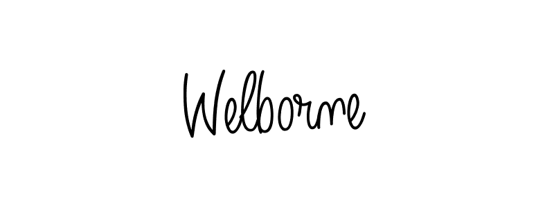 Design your own signature with our free online signature maker. With this signature software, you can create a handwritten (Angelique-Rose-font-FFP) signature for name Welborne. Welborne signature style 5 images and pictures png