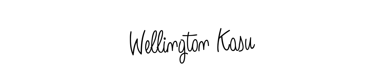 Use a signature maker to create a handwritten signature online. With this signature software, you can design (Angelique-Rose-font-FFP) your own signature for name Wellington Kasu. Wellington Kasu signature style 5 images and pictures png