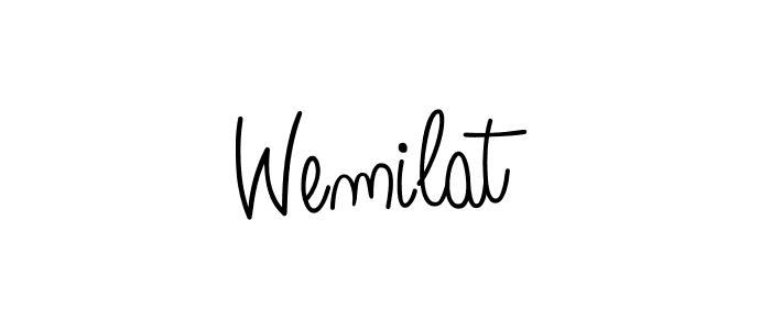 Make a beautiful signature design for name Wemilat. With this signature (Angelique-Rose-font-FFP) style, you can create a handwritten signature for free. Wemilat signature style 5 images and pictures png